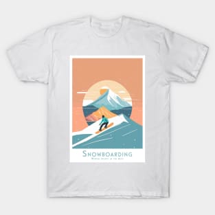 Sunset Ride - Snowboarding the Alpine Glow T-Shirt